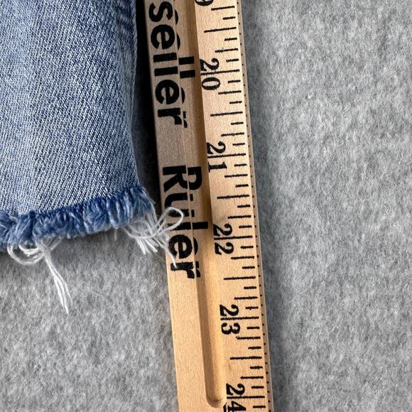 Talbots Ombre Jeans WMN 8 Wide Leg Cropped Gradient Denim Raw Hem Crop High Rise - Picture 9 of 10